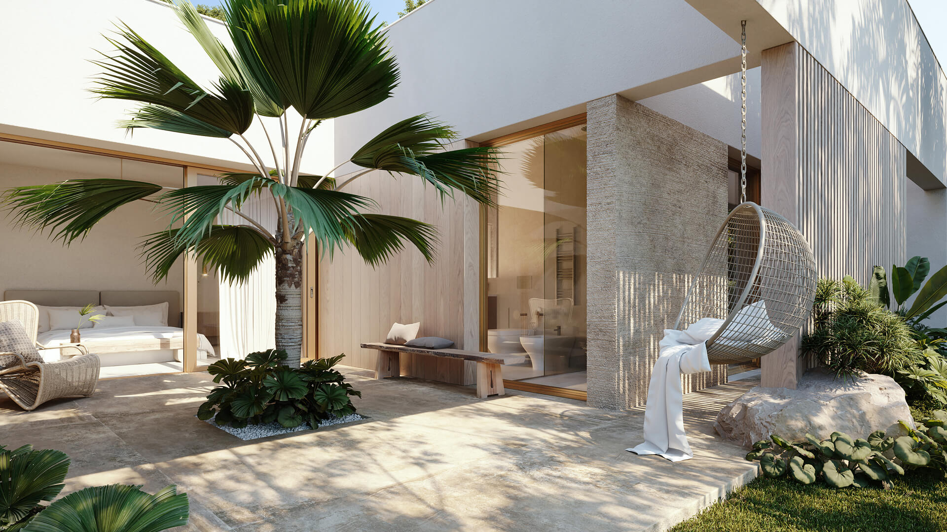 Modern villa outdoor space